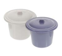 Mikinona Orinal 2 Piezas para Adultos y Niños de Plástico Portátil con Tapa Interior Liso Color Verde Claro Color Aleatorio Práctico para Viajes y Uso en Casa