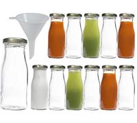 mikken 12 x Glasflasche 156 ml Botellas de Vidrio, Tapa Dorada