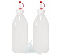 mikken 2 botellas medicinales de 500 ml, sin BPA, fabricado en Alemania, incluye embudo de llenado de 21 cm