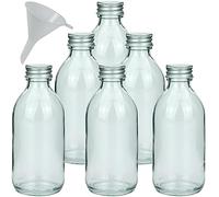 mikken 6 botellas pequeñas de cristal de 250 ml para rellenar + 1 embudo