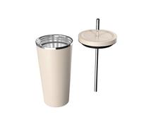 Mikomika Vaso Termo Con Pajita para Café y Te para Llevar en Mano o en Coche - Taza Térmica de Acero Inoxidable con Pajita termo (XG500 BOTELLA 999)