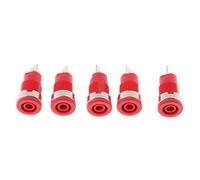 Milageto 5pcs 4mm Enchufe Banana Enchufe de Montaje en Panel Enchufe de Poste de Encuadernación 32A, Rojo