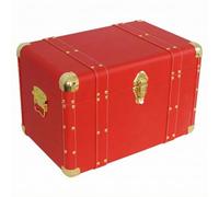 Milageto Baúl con Exterior PU Reforzado Baúl con Cerrojo Broche Compacto Caja Organizadora para Coche, Rojo
