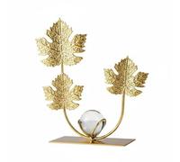Milageto Bola Decorativa de Cristal Enmarcada con Flores Escultura Portátil y Delicada de Vidrio E Hierro Acabado Luminoso Adecuada para Decorar Oficinas Vitrinas Entradas, Maple Leaf Crystal