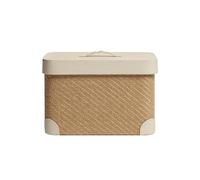 Milageto Contenedor de Almacenamiento Caja Organizadora Rectangular Cesta con Tapa Baúl con Asa Diseño Tejido Exterior de Piel Esquinas Reforzadas Material, color to 3, Pequeño 38cm X 28cm X 22cm