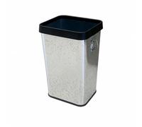 Milageto Cubo Metálico Resisn Papelera Rectangular Hierro Cubo con Asa para Hogar, Oficina, 26L