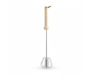 Milageto de Huevos de Cocina Manual de Mano Varilla a Mezclador Semiautomático de Acero Inoxidable 304 con Eliminación de Grumos y Fácil Almacenamiento Apto, Beige, L