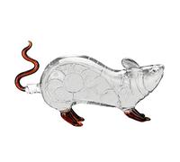 Milageto Decantador de Vidrio con Forma de Ratón para Bebidas Alcohólicas, Vajilla de Mesa, Adorno Novedoso