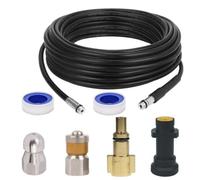 Milageto para Hidrolavadora de Alcantarillado de Desatasco de Limpieza Accesorios Metálicos Material PVC Nylon Adecuada, 5 Metros