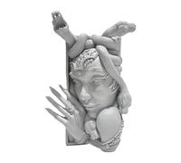 Milageto Sujetalibros Medusa Cabeza Escultura Resina Tope para Libros Pesado Original Novedoso Decoración de Estantería Y Mesa Adecuado para Regalos Oficina Ho, Gris