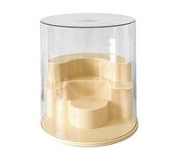 Milageto Vitrina Transparente Caja Expositora Soporte Muestra Caja Almacenamiento Organizador Apilable Estante Estructura Compacta Ahorra Espacio Y Fácil Limpi, Amarillo