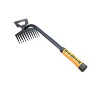 Milageto Weeds Puller Deshierbador Portátil Manual Rastrillo Manganeso Remueve Malezas Mango Ergonómico Adecuada para Jardinaje Granjas Obsequios Plantación, 11 Diente