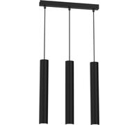 Milagro, lámpara colgante tubular, color negro, 3 bombillas GU10