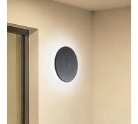 Milagro Lighting Aplique de pared LED Disk, Ø 25 cm, negro, plástico, IP65, CCT EC:EPREL:2062010