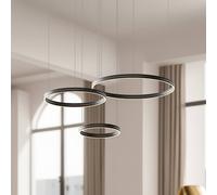 Milagro Lighting Lámpara colgante LED Gravity, 3 luces, metal, negro, 4000 K