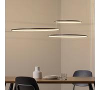 Milagro Lighting Lámpara colgante LED Saturno, negro, 3 luces, metal, 4000 K