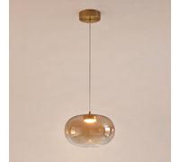 Milagro Lighting Lámpara colgante LED Vaso, color ámbar, Ø 18 cm, cristal