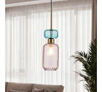 Milagro Lighting Lámpara colgante Molly, rosa/dorado, 1 luz, cristal, Ø 12 cm