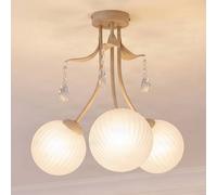 Milagro Lighting Lámpara de techo Celeste, color topo, Ø 40 cm, metal, 3 luces.