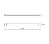 Milagro Lighting Plafón LED Batten, longitud 60 cm, aluminio, blanco, 4000 K