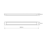 Milagro Lighting Plafón LED Batten, longitud 60 cm, aluminio, negro, 4000 K