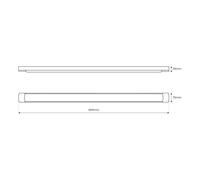 Milagro Lighting Plafón LED Batten, longitud 90 cm, aluminio, blanco, 4000 K