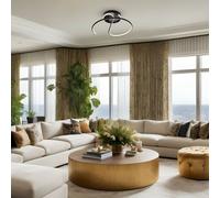Milagro Lighting Plafón LED Delta, metal, negro, 4000 K