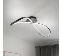 Milagro Lighting Plafón LED Infinity, metal, negro, 4000 K