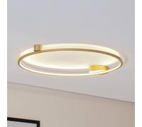 Milagro Lighting Plafón LED Saturno, dorado, Ø 80 cm, metal, 4.000 K