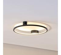 Milagro Lighting Plafón LED Saturno, negro, Ø 50 cm, metal, 4000 K