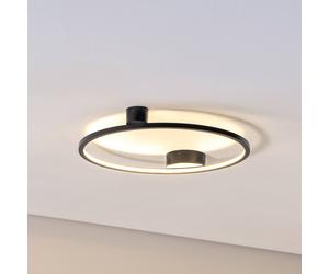 Milagro Lighting Plafón LED Saturno, negro, Ø 50 cm, metal, 4000 K