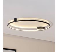 Milagro Lighting Plafón LED Saturno, negro, Ø 80 cm, metal, 4000 K