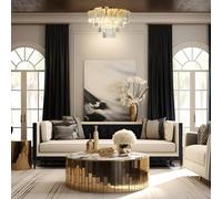 Milagro Lighting Plafón Milano, Ø 60 cm, dorado/cristal, vidrio, 9 x E14