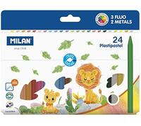 Milan 022r24 - caja 24 plastipastel redondos (contiene 3 colores fluo