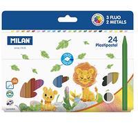 Milan 022r24 - caja 24 plastipastel redondos (contiene 3 colores fluo