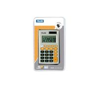 MILAN Calculadora de bolsillo 150208OBL – 8 dígitos, 3 teclas de memoria, raíz – Gris y naranja