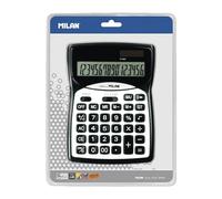 Milan Blister Pack Black 16 Digit Calculator Plateado