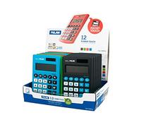 MILAN Calculadora 159912 Pack de 12 – Bolsillo 8 dígitos Plateado