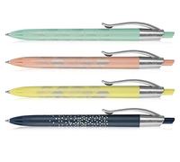 MILAN 176577914 Estuches de 4 boligrafos P1, Multicolor (Azul, Amarillo, Rosa y Verde), 14 Paquetes