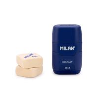 MILAN 1918 - Pack Afilaborras Compact con 2 Gomas de Recambio Incluidas. Azul