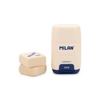 MILAN 1918 - Pack Afilaborras Compact con 2 Gomas de Recambio Incluidas. Blanco