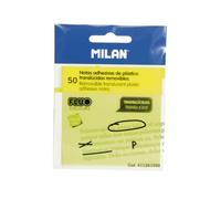 MILAN Notas adhesivas removibles translúcidas 411261050 Amarillo fluo Bloc 50 76 x 76 mm