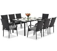 Milan 8 Garden Point technorattan set negro