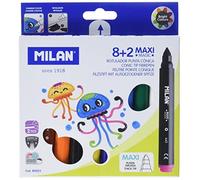 Milan 80023 - Caja de 8 Rotuladores de Colores y 2 Rotuladores Mágicos