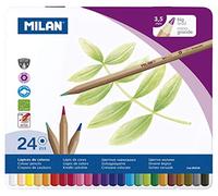 MILAN Lápices hexagonales de colores – Mina gruesa 3,5 mm – Pack de 24 unidades