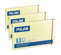 Milan 85501 - Bloc 100 notas adhesivas, color amarillo (Paquete de 3)