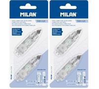 MILAN Blíster 2 recambios cinta correctora cilíndrica 5 mm x 6 m (Cilíndrica y Extension), BWM10467 (Paquete de 2)