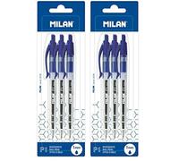 MILAN Blíster 3 bolígrafos P1 azul, BWM10445 (Paquete de 2)