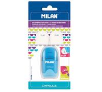 MILAN Blister afilaborra Capsule + 2 gomas de recambio, blanco