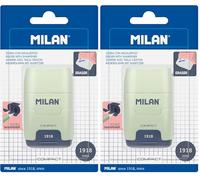 MILAN® Blister afilaborra COMPACT 1918 colores surtidos, Rosa, Verde, Azul, Blanco (Paquete de 2)